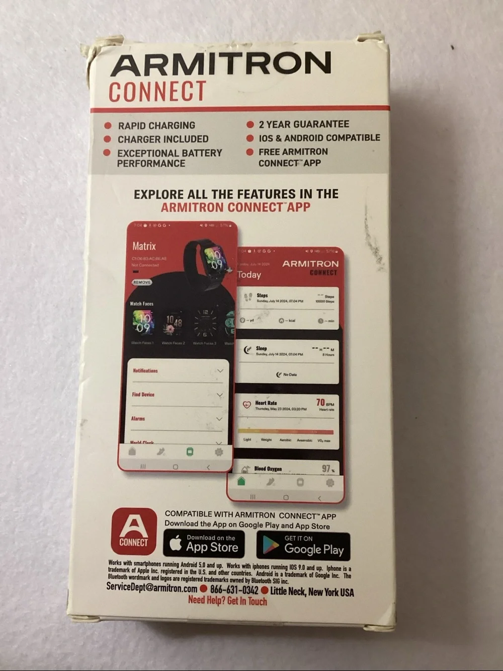 Armitron Connect Matrix Black Silicone Smartwatch, 44mm
